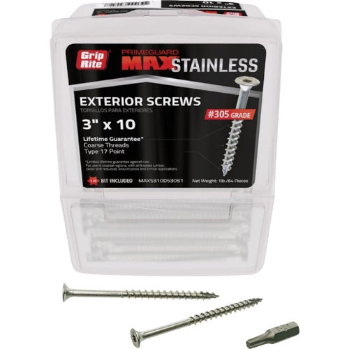 MAXS310DS3051 Grip-Rite Max Stainless Steel Deck Screws