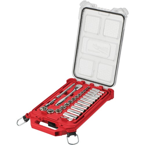 48-22-9481 Milwaukee 28-Piece 3/8 In. Standard Ratchet & Socket Set w/PACKOUT Organizer