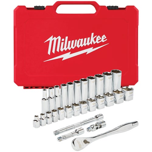 48-22-9408 Milwaukee 28-Piece 3/8 In. Standard Ratchet & Socket Set