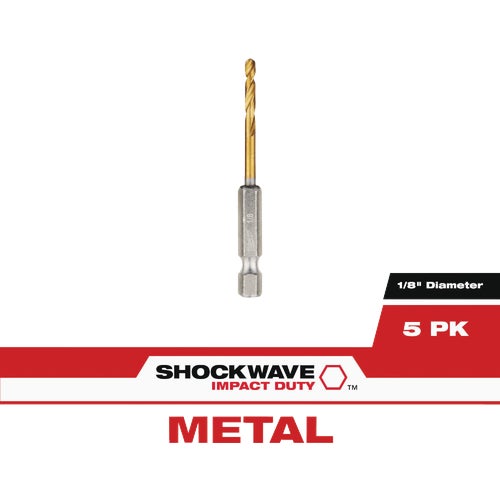 48-89-4655 Milwaukee Shockwave Red Helix Impact Duty Titanium Hex Shank Drill Bit