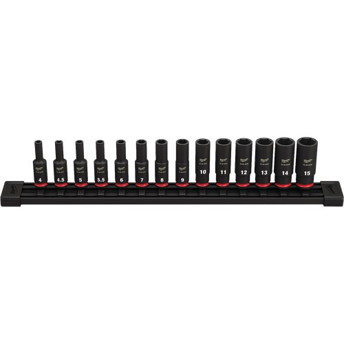 49-66-7003 Milwaukee SHOCKWAVE 14-Piece 1/4 In. Drive Deep Metric Impact Driver Set