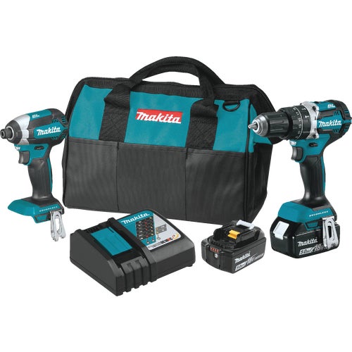 XT269T Makita 2-Tool Compact Hammer Drill/Driver & Impact Driver Cordless Tool Combo Kit