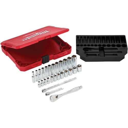 48-22-9504 Milwaukee 28-Piece 1/4 In. Metric Ratchet & Socket Set