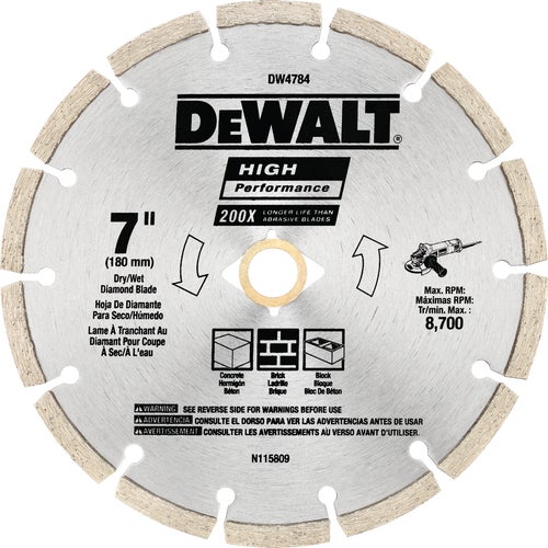 DW4784 DeWalt HP Segmented Diamond Blade