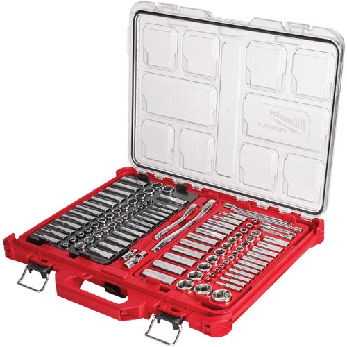 48-22-9486 Milwaukee 106-Piece 1/4 In. & 3/8 In. SAE/Met Ratchet & Socket Set w/PACKOUT Organizer