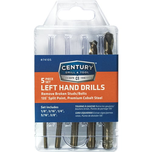 74105 Century Drill & Tool 5-Piece Left Hand Drill Bit Set