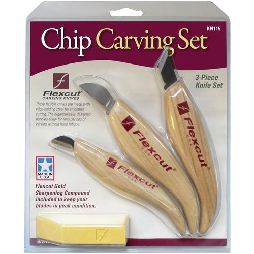 KN115 Flex Cut 3-Piece Chip Carving Knife Set