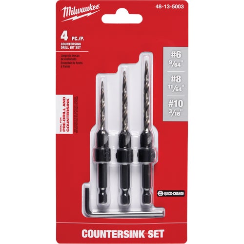 48-13-5003 Milwaukee 3-Piece Countersink Bit Set