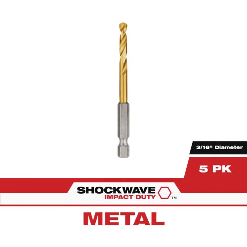 48-89-4659 Milwaukee Shockwave Red Helix Impact Duty Titanium Hex Shank Drill Bit