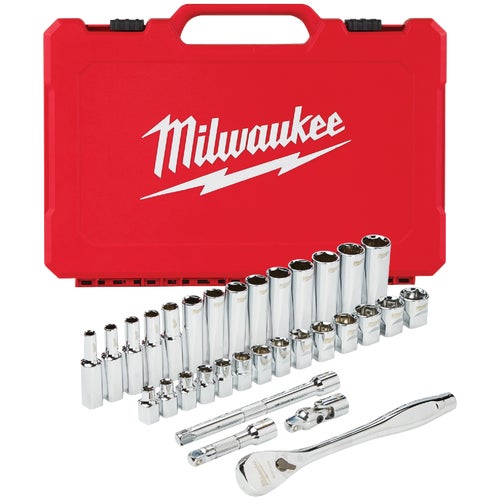 48-22-9508 Milwaukee 32-Piece 3/8 In. Metric Ratchet & Socket Set