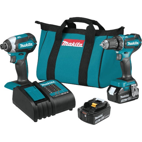 XT281S Makita 2-Tool Compact Drill/Driver & Impact Driver Cordless Tool Combo Kit