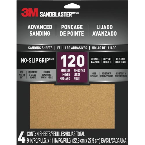 20120-G-4 3M SandBlaster No-Slip Grip Backing Sandpaper, 11 In. x 9 In.