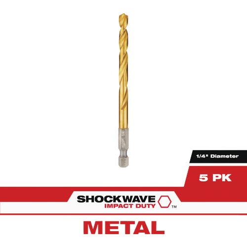 48-89-4663 Milwaukee Shockwave Red Helix Impact Duty Titanium Hex Shank Drill Bit