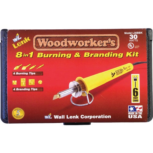 L30BBK Wall Lenk Woodworkers 8-in-1 Branding & Wood Burning Kit