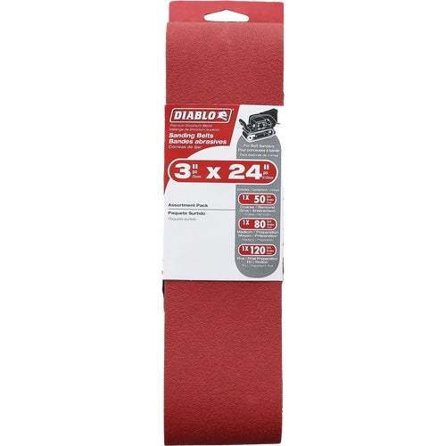 DCB324ASTS03G Diablo Sanding Belt, Assorted Grits