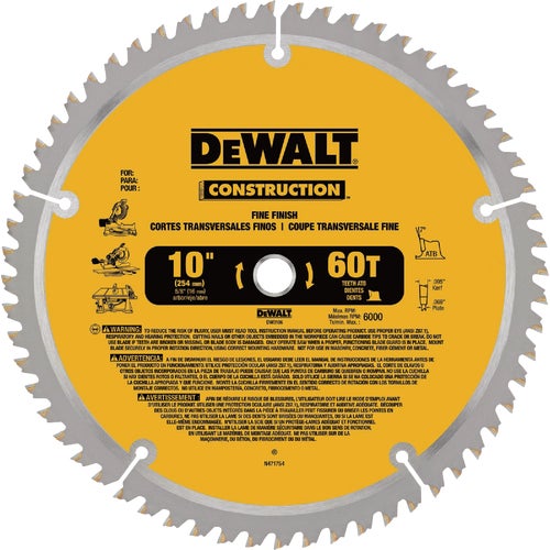 DW3106 DEWALT 60-Tooth Construction Circular Saw Blade