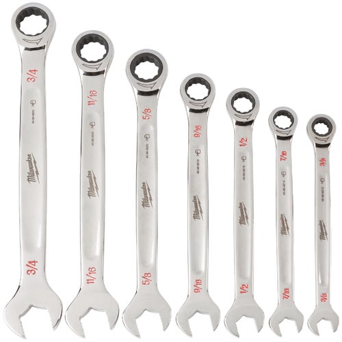 48-22-9406 Milwaukee 7-Piece Standard Ratcheting Combination Wrench Set