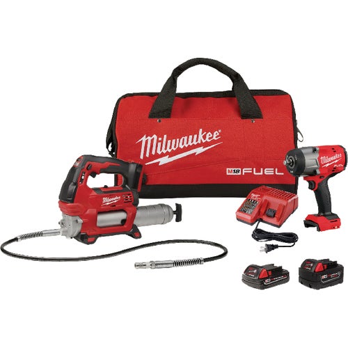 2967-22GG Milwaukee M18 FUEL 2-Tool Impact Wrench & Grease Gun Combo Kit