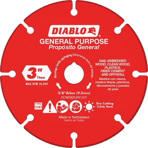 DCW030CAR101F Diablo Type 1/41 General Purpose Cut-Off Wheel