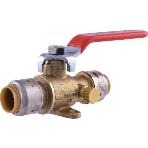 UR24615A SharkBite Brass Push-Fit Ball Valve with Drain & Mounting Tab