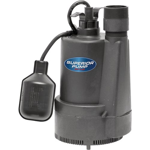 92330 Superior Pump Plastic Submersible Sump Pump, Top Discharge