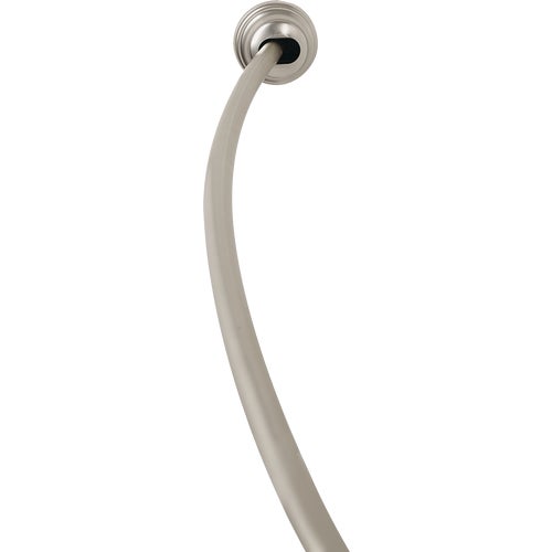 35635ALBNL Zenna Home NeverRust Curved Shower Rod, Fixed or Tension Mount