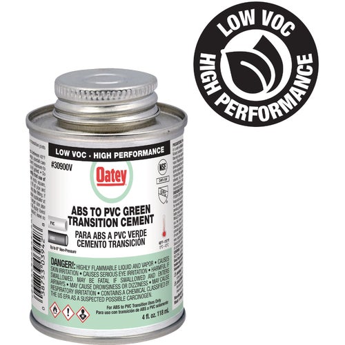 30900V Oatey Low Voc Medium Bodied ABS to PVC Green Transition PVC Cement