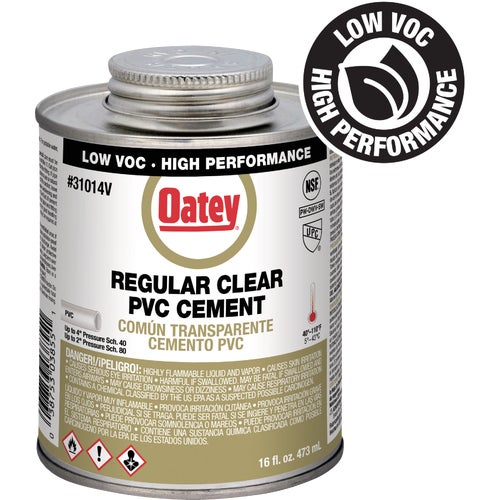 31014V Oatey Low Voc Regular Bodied Clear PVC Cement