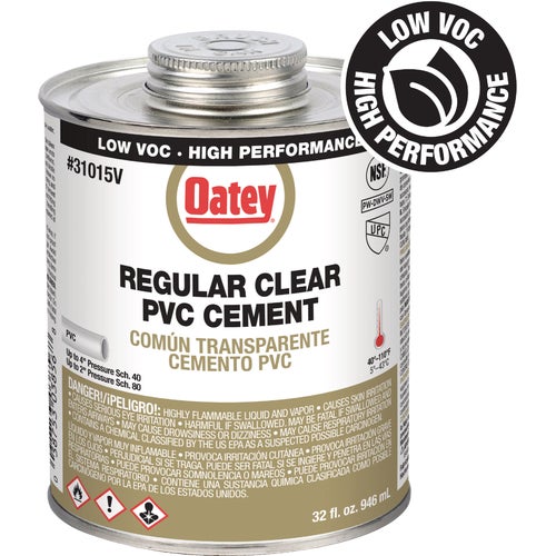 31015V Oatey Low Voc Regular Bodied Clear PVC Cement