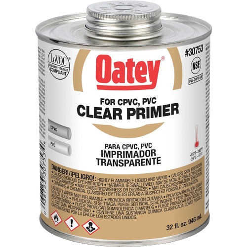 30753 Oatey Clear Pipe and Fitting Primer for PVC/CPVC