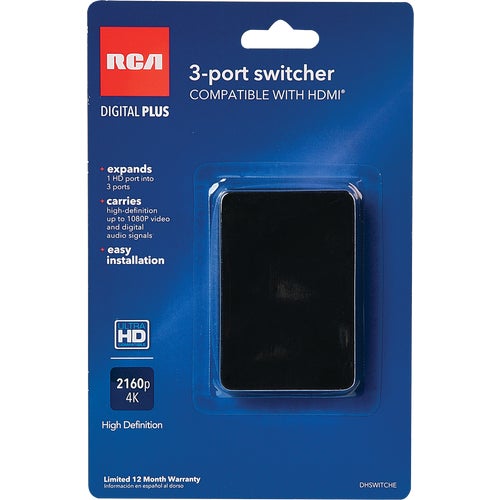 DHSWITCHE RCA 3-Port HDMI Switcher Adapter