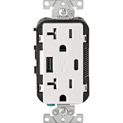 002-T5833-00W Leviton Type A & Type C USB Charging Outlet