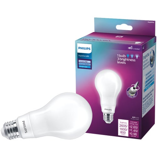 576355 Philips BrightDial LED A21 Light Bulb