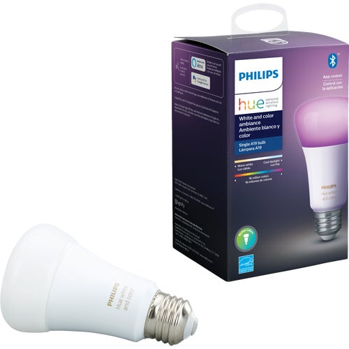 548487 Philips Hue White & Color Ambiance A19 Medium Dimmable LED A-Line Light Bulb