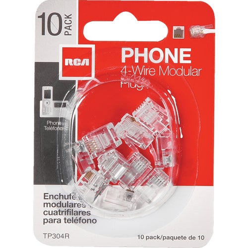 TP304R RCA Clear Modular Outlet Phone Plug