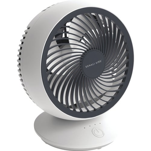 1DAFD6R Denali Aire Oscillating USB Rechargeable Table Fan