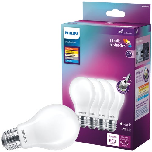 576314 Philips WhiteDial LED A19 Light Bulb