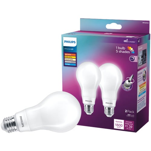 576330 Philips WhiteDial LED A21 Light Bulb