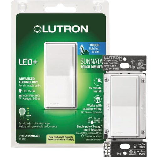 STCL-153MH-WH Lutron SunnataTouch Dimmer Switch