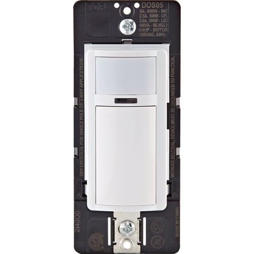 R02-DOS05-1LW Leviton Decora 180 Deg. Occupancy Sensor Switch, Single Pole or 3-Way