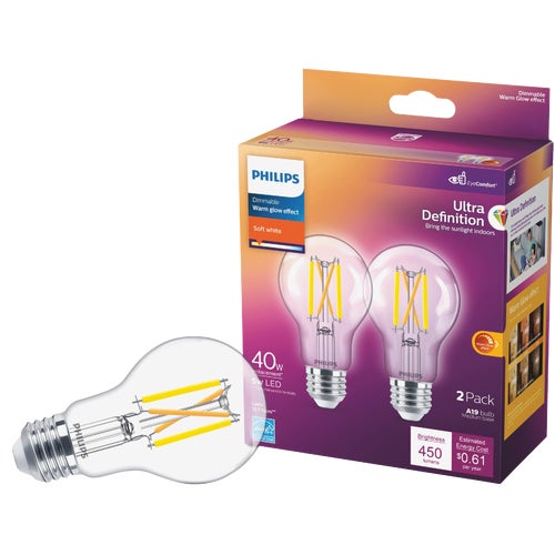 573451 Philips Warm Glow A19 LED Light Bulb