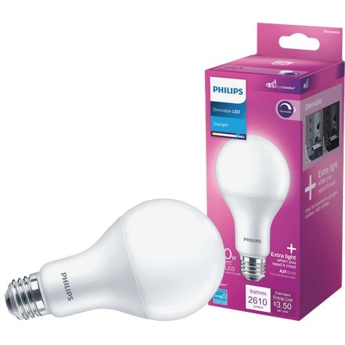 571505 Philips A21 Medium Dimmable LED Light Bulb