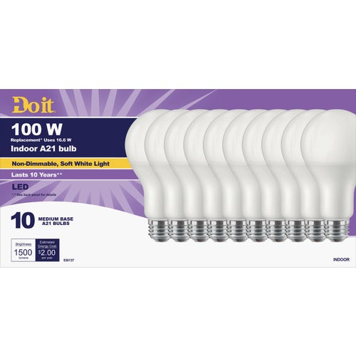 362152 Do it A21 Medium LED Light Bulb, Title 20