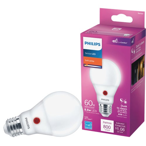 573238 Philips A19 Medium Dusk To Dawn LED Light Bulb