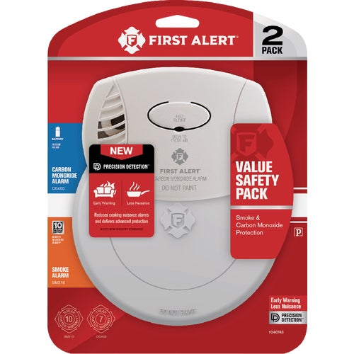 1046743 First Alert Battery Operated Carbon Monoxide and Smoke Alarm Value Pack