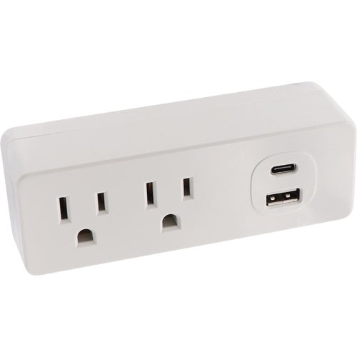 PBUC013-A Prime 2-Outlet Tap with USB Charger