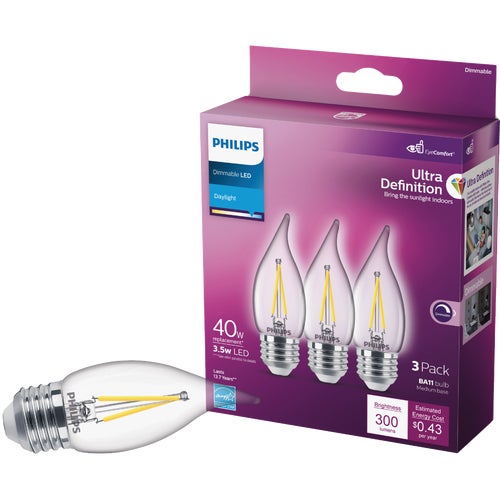 564948 Philips Ultra Definition BA11 Medium LED Decorative Light Bulb