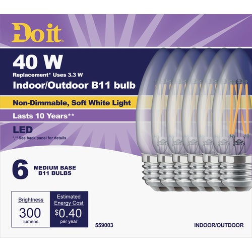 362228 Do it B11 Medium LED Decorative Light Bulb, Title 20