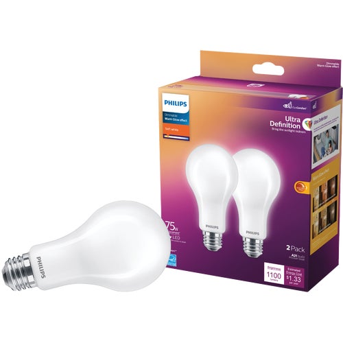 573493 Philips Ultra Definition Warm Glow LED A21 Light Bulb