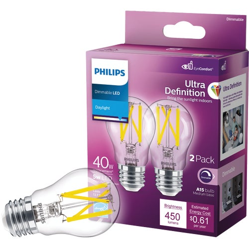 564328 Philips Ultra Definition Dimmable LED A15 Light Bulb